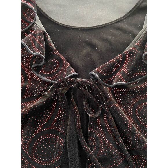 Notations Black Velvet With Red Paisley Top Whimsygoth Dark Romantic Witchy - Picture 5 of 13